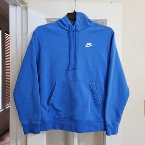Nike Club Fleece Hoodie Blue BV2654-403 Embroidered Swoosh Size M